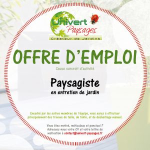 offre d'emploi, paysagiste en entretien de jardin, jardinier, travail, pays de gex