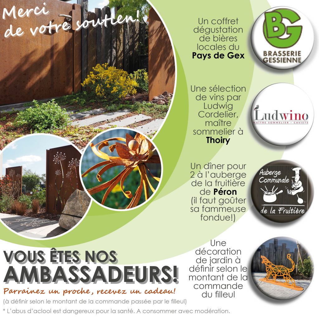 parrainage cadeau client paysagiste pays de gex . entretien de jardin divonne ferney thoiry jardinier jardin plantation terrasses pdg