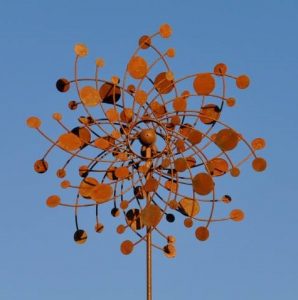 moulin à vent en métal fer forgé acier corten rouillé décoration de jardin pays-de-gex paysagiste univert paysages idée cadeau