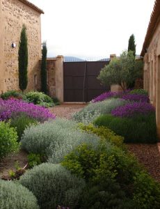 Inspiration méditerraneenne plantations massif de fleurs vivaces arbustes jardinier paysagiste pays-de-gex