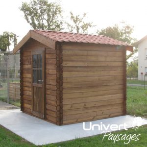 Abri cabane chalet de jardin poolhouse en bois aménagement paysager maçonnerie paysdegex univert envie2bois terrasse platelage