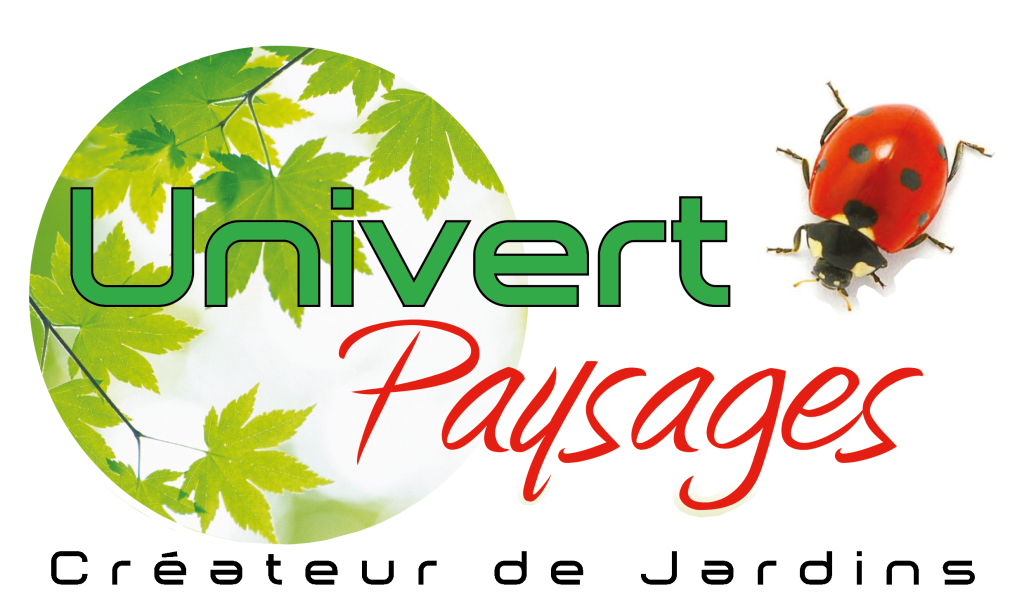 Logo paysagiste pays de gex univert paysages aménagement paysager jardinier maçon terrasse cour allées taille tonte