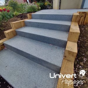 escalier de jardin allée cour paysagiste maçonnerie paysdegex pierre naturelle granit (3)