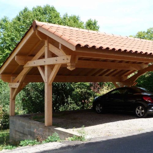 carport abri voiture en bois abri à bois moduland français pays de gex jardin parking couvert chalet menuisier construction